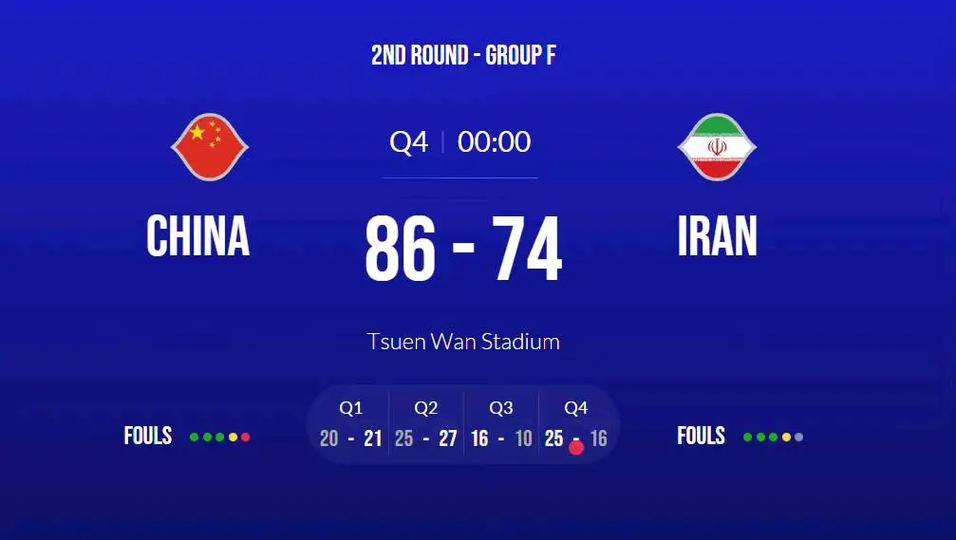 中国男篮vs伊朗数据对比